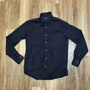 Mens Black Button Up Shirt - M